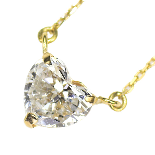新品 K18YG ハートシェイプ ダイヤモンド ペンダントネックレス 0.438ct H I1
