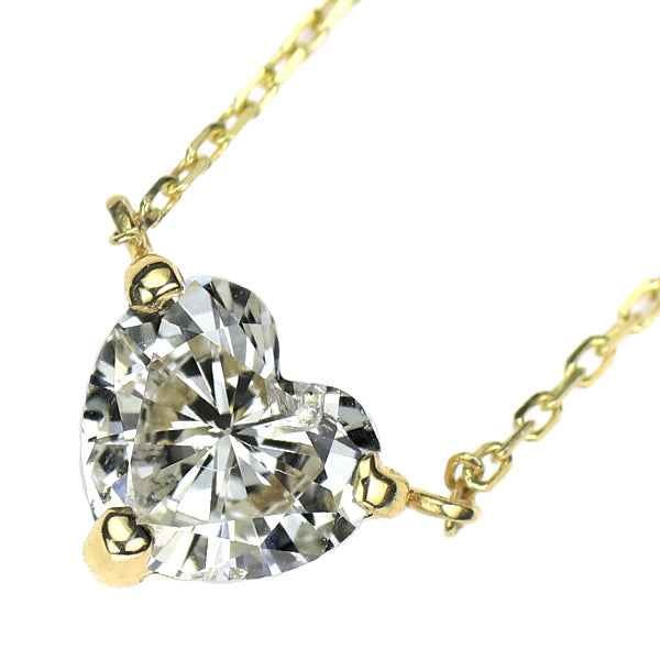 新品 K18YG ハートシェイプ ダイヤモンド ペンダントネックレス 0.330ct I I1