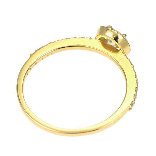 新品 K18YG ダイヤモンド リング 0.355ct L（Faint Brown） VS2 G 0.21ct