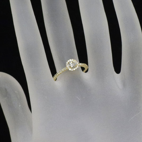 新品 K18YG ダイヤモンド リング 0.355ct L（Faint Brown） VS2 G 0.21ct