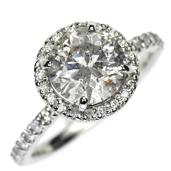新品 Pt900 ダイヤモンド リング 2.032ct J I2 Fair D0.38ct