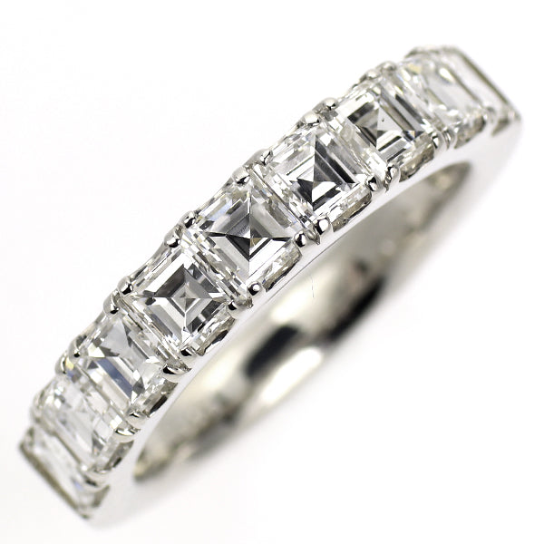 新品 Pt900 スクエアカット ダイヤモンド リング 2.000ct E/F VS1-2 ハーフエタニティ