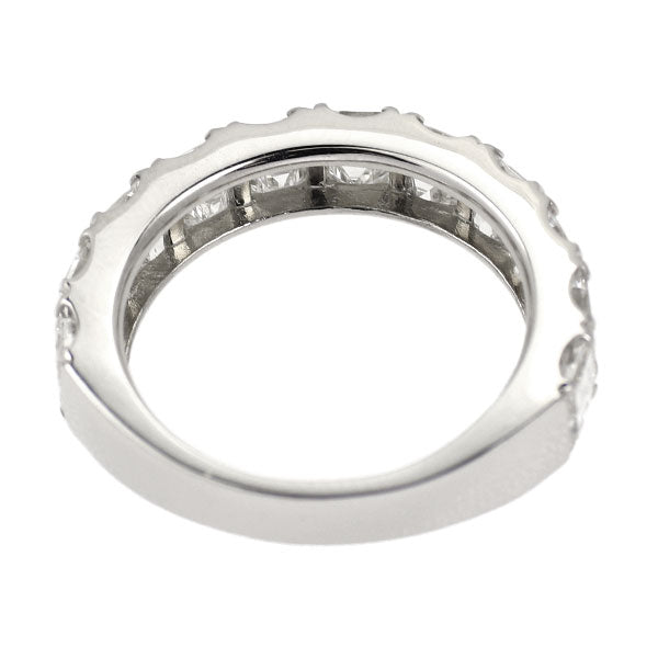 新品 Pt900 スクエアカット ダイヤモンド リング 3.008ct D-G VVS2-VS1 ハーフエタニティ