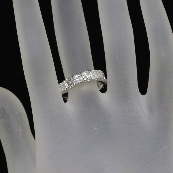 新品 Pt900 スクエアカット ダイヤモンド リング 3.008ct D-G VVS2-VS1 ハーフエタニティ