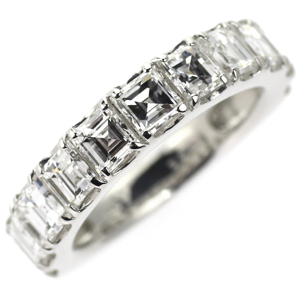 新品 Pt900 スクエアカット ダイヤモンド リング 3.008ct D-G VVS2-VS1 ハーフエタニティ