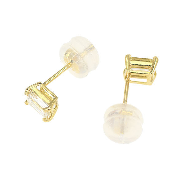 新品 K18YG バケットカット ダイヤモンド ピアス 0.464ct G/H VS1-2