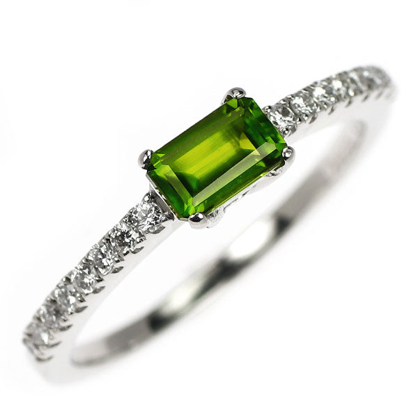 新品 Pt950 ケニア産クロムエンスタタイト ダイヤモンド リング 0.529ct D0.18ct 希少石 レアストーン【エスコレ】