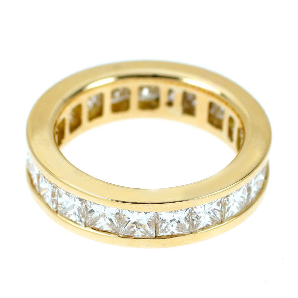 K18YG プリンセスカット ダイヤモンド リング 3.01ct フルエタニティ