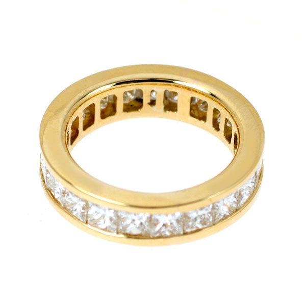 K18YG プリンセスカット ダイヤモンド リング 3.01ct フルエタニティ