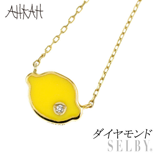 アーカー/ahkah 樹脂/ K18YG ダイヤモンド ペンダントネックレス シトロン