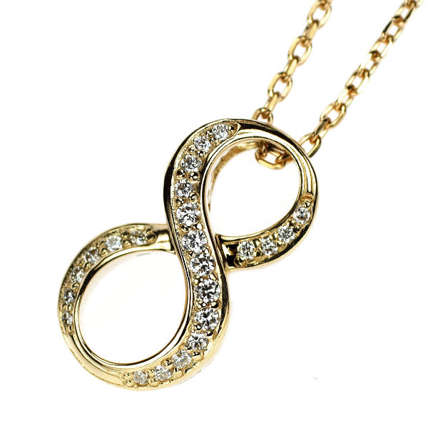 ゆきざき K18YG ダイヤモンド ペンダントネックレス 0.19ct ノンブル ナンバー「8」