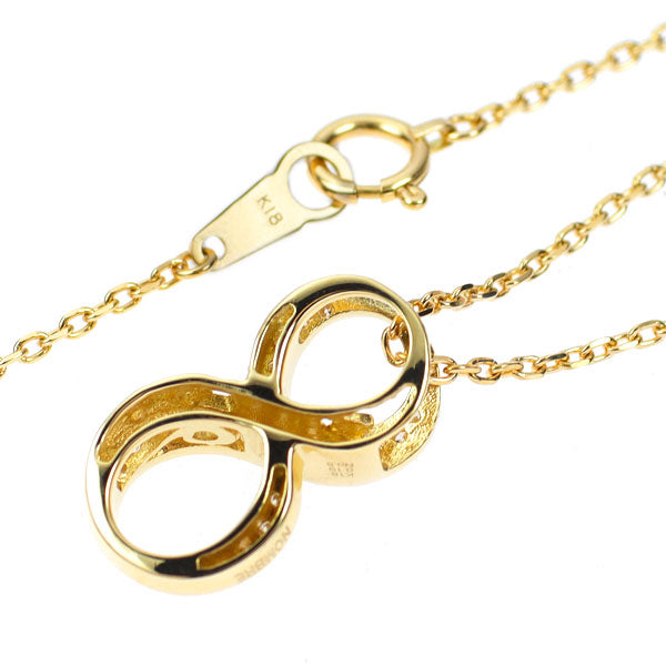 ゆきざき K18YG ダイヤモンド ペンダントネックレス 0.19ct ノンブル ナンバー「8」
