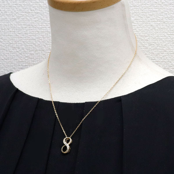 ゆきざき K18YG ダイヤモンド ペンダントネックレス 0.19ct ノンブル ナンバー「8」