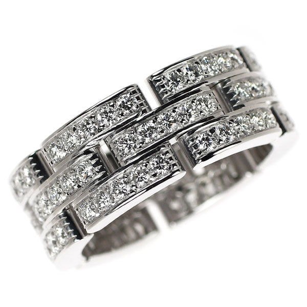 【美品】カルティエ　Cartier マイヨンパンテール　WG ダイヤ付　53 カルティエ K18WG ダイヤモンド リング マイヨンパンテール フルダイヤ