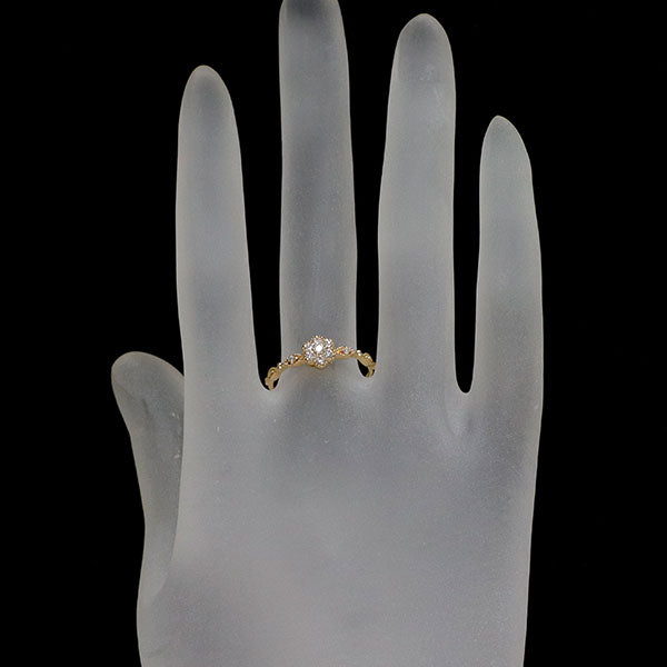 K18YG ダイヤモンド リング 0.17ct フラワー