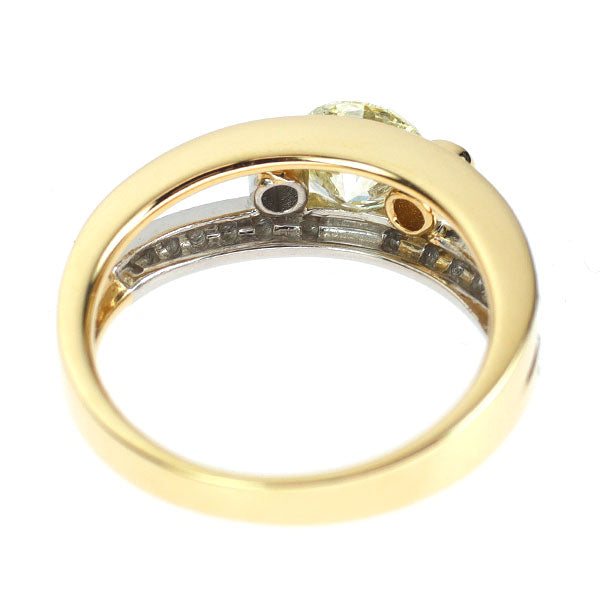 K18YG/ Pt900 ダイヤモンド リング 1.003ct D0.29ct — セルビー