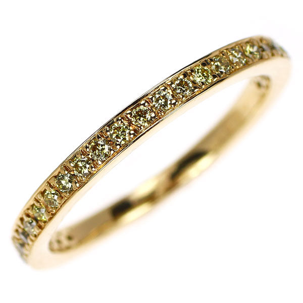 K18YG 天然イエローダイヤモンド リング 0.29ct セミエタニティ