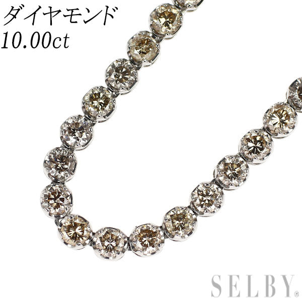 Pt950/ Pt850 ダイヤモンド テニス ネックレス 10.00ct