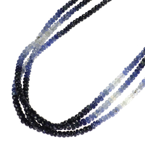 SV ブルー/ホワイト サファイア セットネックレス 150.00ct 4WAY 1連～3連 ロング