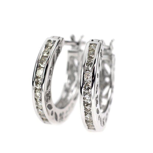 K18WG ダイヤモンド フープ ピアス 0.60ct
