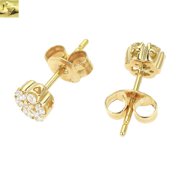 ポンテヴェキオ K18YG ダイヤモンド ピアス 0.22ct フラワー