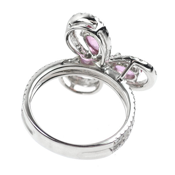 Pt900 ピンクサファイア ダイヤモンド リング 1.81ct D0.90ct フラワー