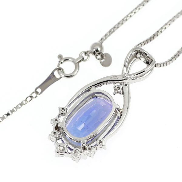 Pt900/Pt850 タンザナイト ダイヤモンド ペンダントネックレス 7.10ct D0.45ct