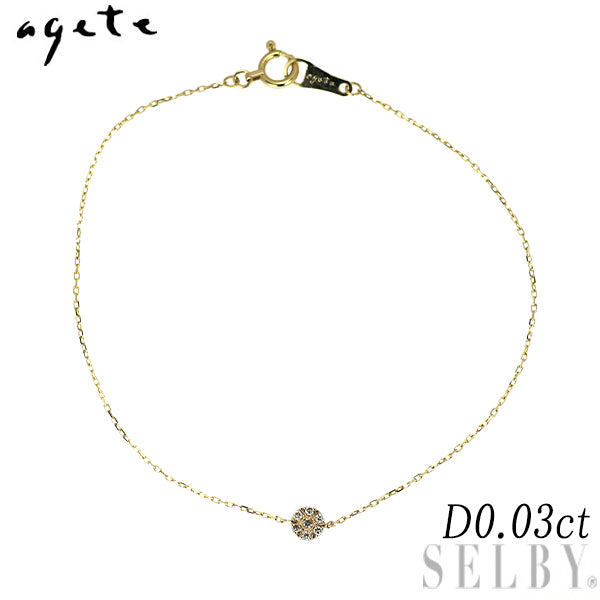 agete ブレスレットダイヤモンドK10YG agete ブレスレットダイヤモンドK10YG