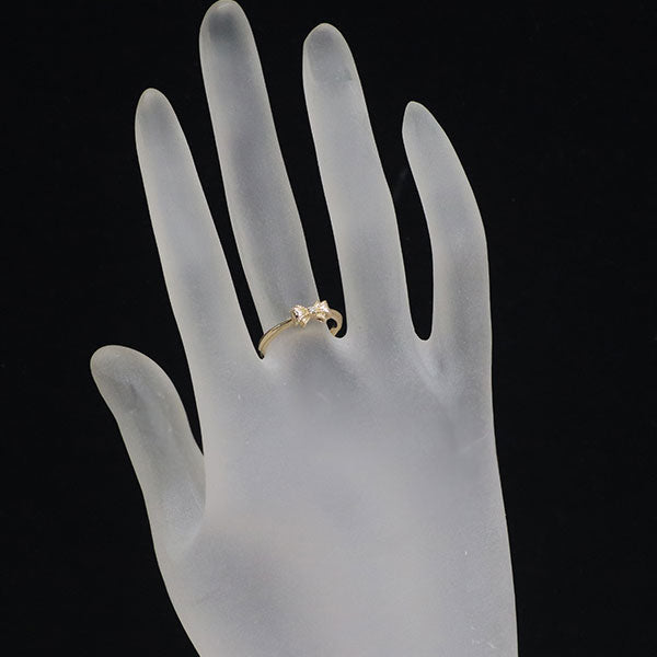 アガット K10PG ダイヤモンド リング 0.014ct リボン