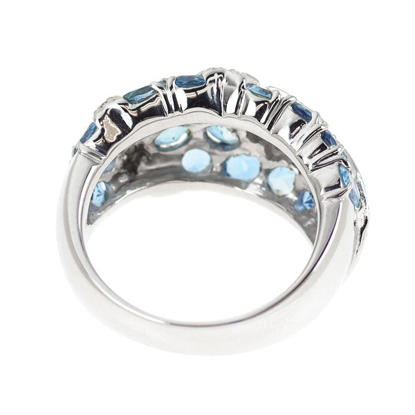 Pt900 アクアマリン ダイヤモンド リング 1.69ct D0.25ct スター 流れ星