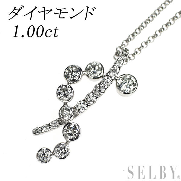 K18WG ダイヤモンド ペンダントネックレス 1.00ct