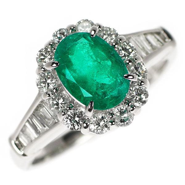 Pt900 エメラルド ダイヤモンド リング 1.20ct D0.68ct