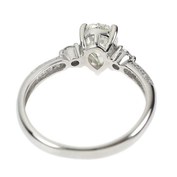 Pt900 ペアシェイプ ダイヤモンド リング 1.008ct J VS2 G/G D0.18ct
