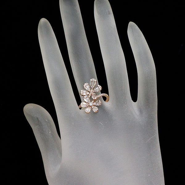 K18PG ダイヤモンド リング 1.00ct フラワー