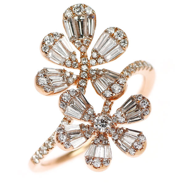 K18PG ダイヤモンド リング 1.00ct フラワー