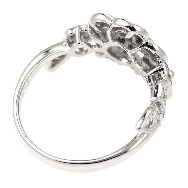 K18WG ダイヤモンド リング 0.42ct フラワー