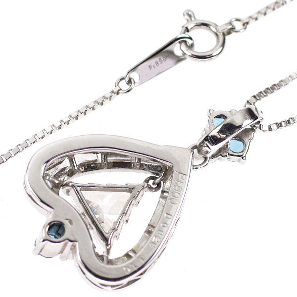 Pt ダイヤモンド ブルートパーズ ペンダントネックレス 0.828ct D1.16ct クリスマスツリー