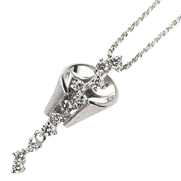 ラッセル K18WG ダイヤモンド ペンダントネックレス 0.19ct