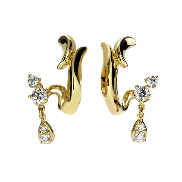 小寺智子 K18YG ダイヤモンド イヤリング 0.35ct