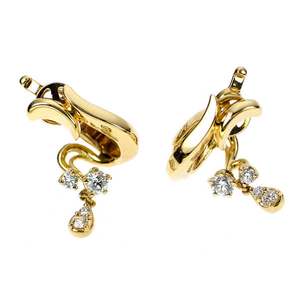 小寺智子 K18YG ダイヤモンド イヤリング 0.35ct