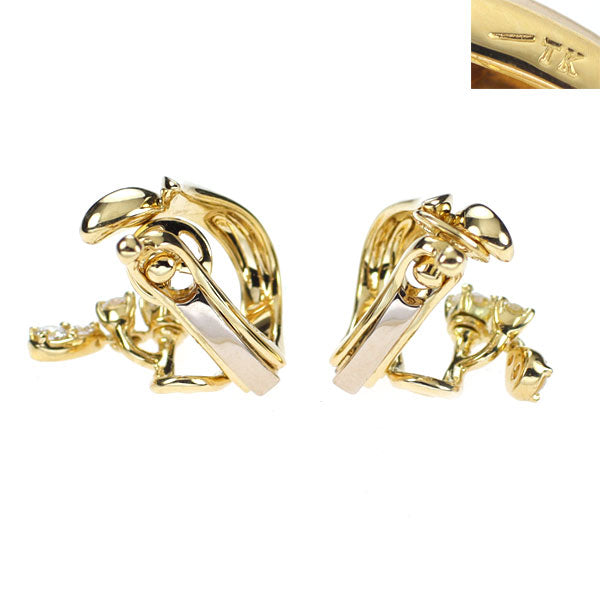 小寺智子 K18YG ダイヤモンド イヤリング 0.35ct
