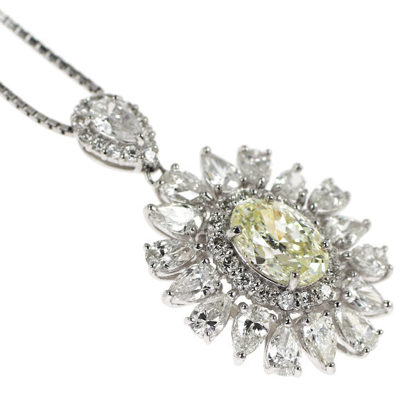 Pt900/ Pt850 オーバルカット ダイヤモンド ペンダントネックレス 1.013ct M SI1 VG/VG D1.80ct