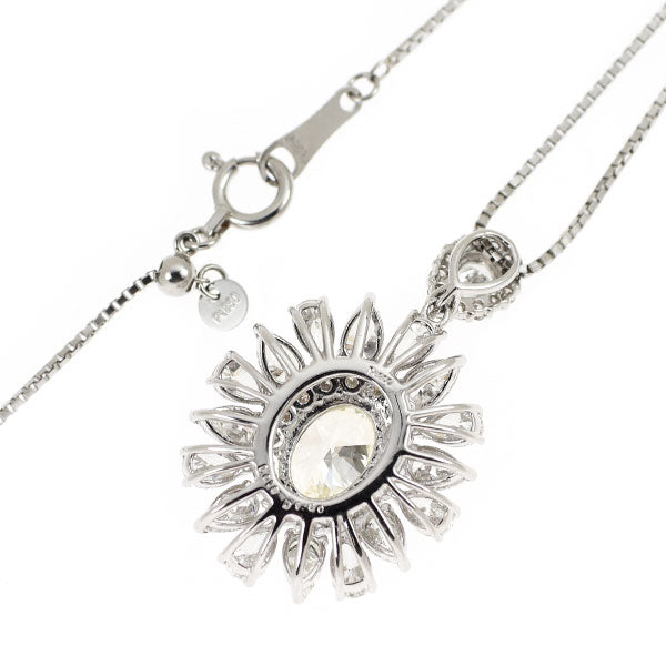 Pt900/ Pt850 オーバルカット ダイヤモンド ペンダントネックレス 1.013ct M SI1 VG/VG D1.80ct