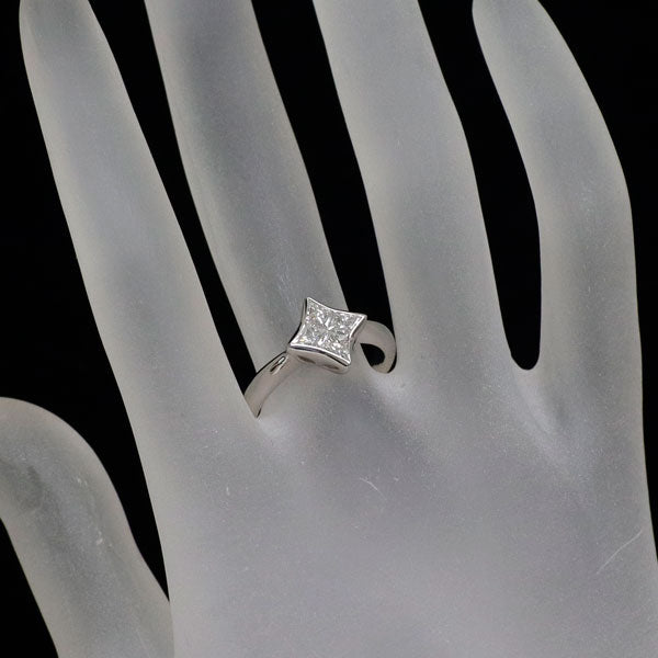 Pt900 カイトカット ダイヤモンド リング 0.84ct ミステリーセッティング
