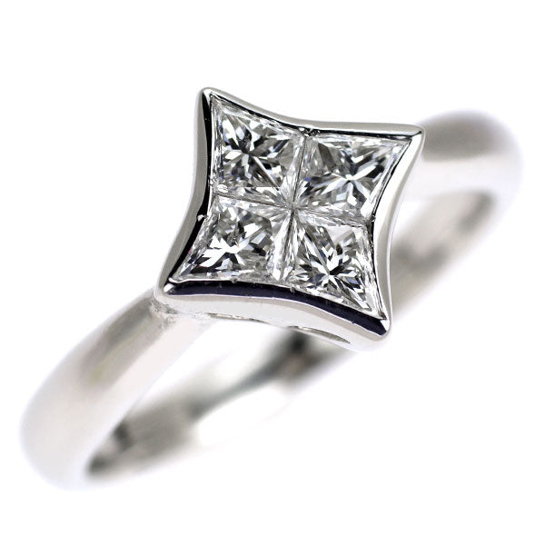 Pt900 カイトカット ダイヤモンド リング 0.84ct ミステリーセッティング