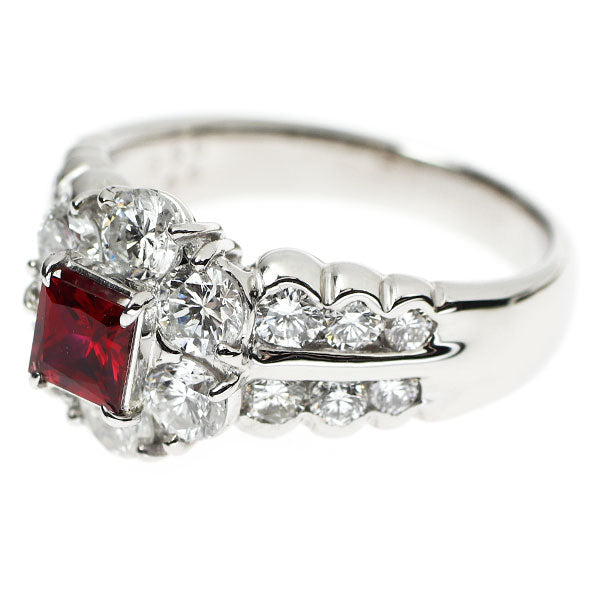 Pt900 マダガスカル産 ルビー ダイヤモンド リング 0.38ct D1.48ct