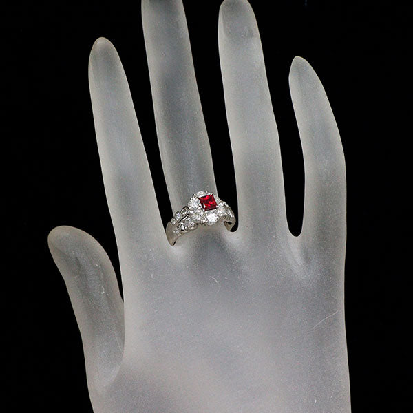 Pt900 マダガスカル産 ルビー ダイヤモンド リング 0.38ct D1.48ct