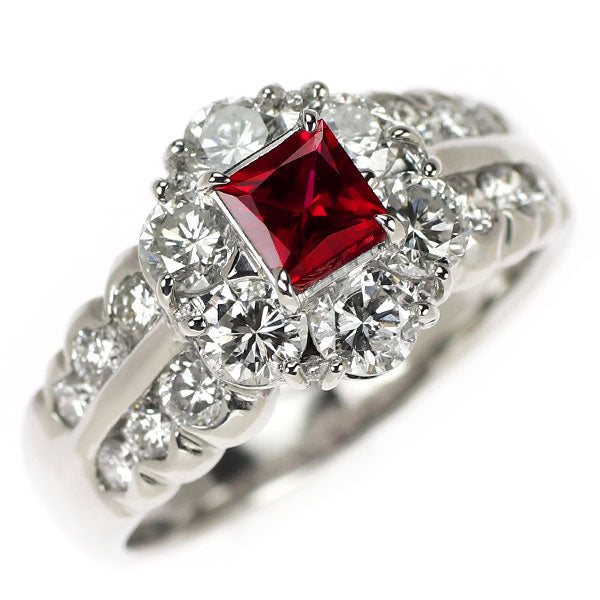 Pt900 マダガスカル産 ルビー ダイヤモンド リング 0.38ct D1.48ct
