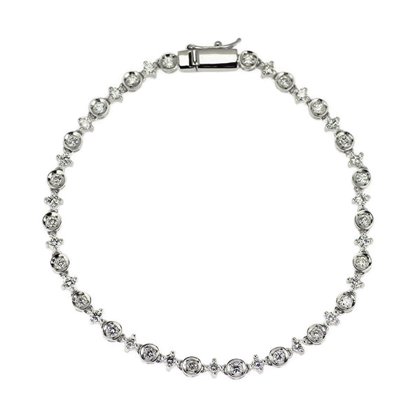 K18WG ダイヤモンド テニス ブレスレット 3.50ct