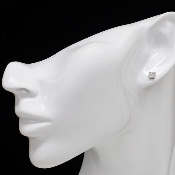 Pt900 スクエアカット ダイヤモンド ピアス 0.755ct G VS1/VS2